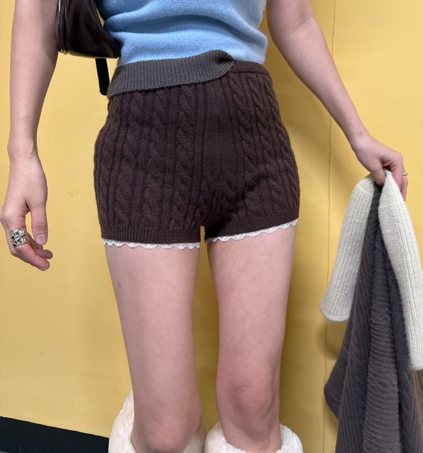 DENVER韓國代購㊣女士新款人氣25秋冬熱賣真品時尚短褲蕾絲DENVER短褲圖色2