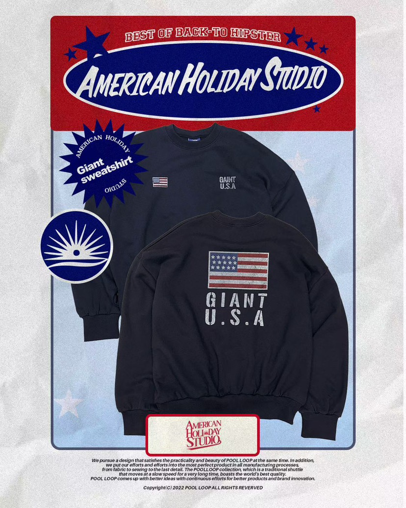 POOL LOOP東大門㊣實拍女裝新品推薦人氣時尚25秋冬休閑衛衣POOL LOOP衛衣圖色1