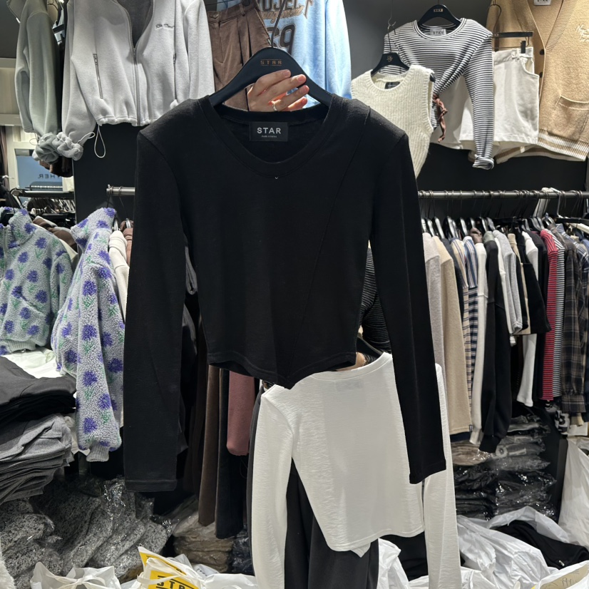 LONE STAR韓國代購㊣女士新品職業人氣推薦時尚熱賣長袖T恤LONE STAR長袖T恤圖色2