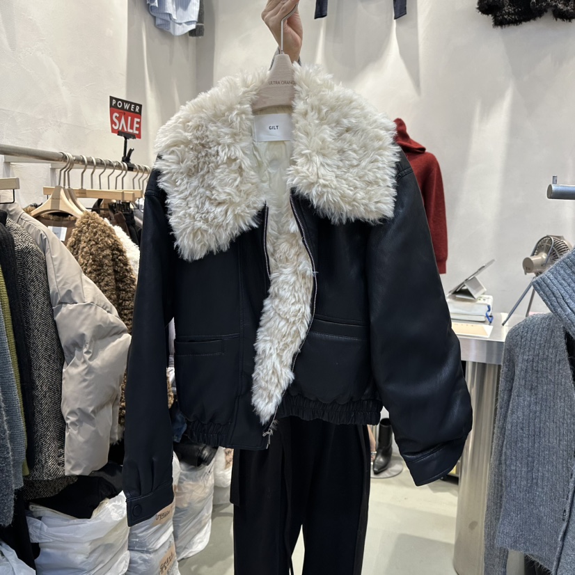 ULTRAORANGE韓國直郵㊣女裝新款真品時尚人氣休閑夾克皮革鴨絨GILT/ULTRAORANGE夾克圖色2