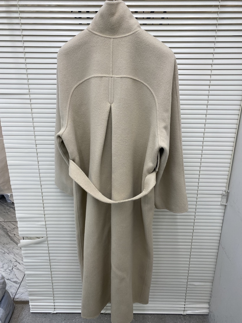 AND THE韓國代購㊣女裝新品真品熱賣中長款大衣含腰帶高領AND THE中長款大衣