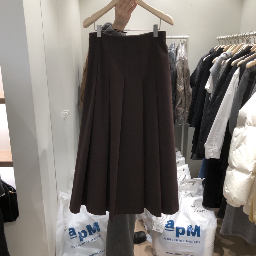 LIFFEY東大門㊣直郵女士新品熱賣25秋冬半身裙中短裙羊毛褶裥LIFFEY半身裙/中短裙