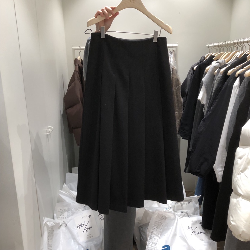 LIFFEY東大門㊣直郵女士新品熱賣25秋冬半身裙中短裙羊毛褶裥LIFFEY半身裙/中短裙圖色2