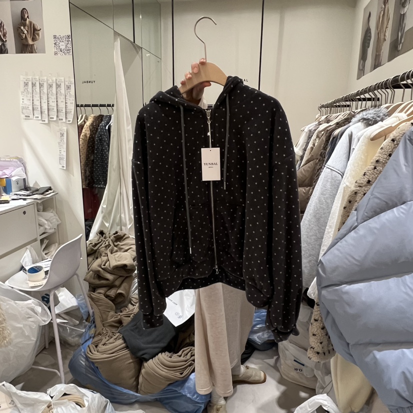YUNBAL韓國代購㊣女裝新款真品休閑時尚職業熱賣25秋冬衛衣拉鏈YUNBAL衛衣圖色3
