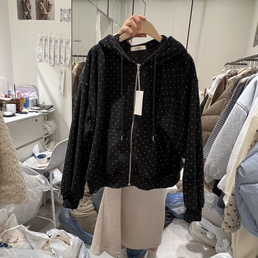 YUNBAL韓國代購㊣女裝新款真品休閑時尚職業熱賣25秋冬衛衣拉鏈YUNBAL衛衣圖色4