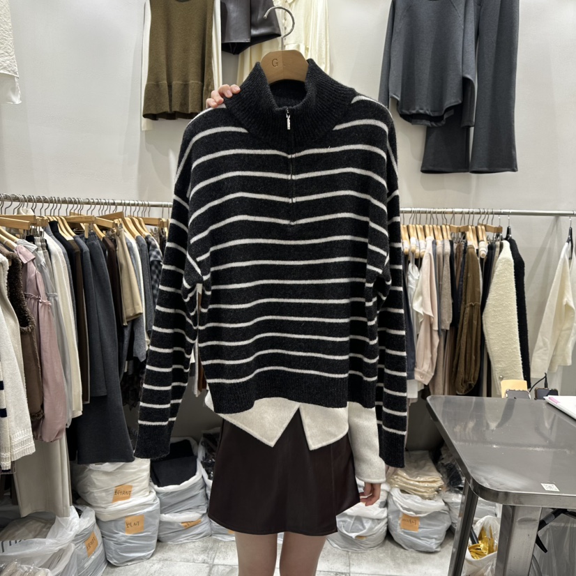 G.I-L東大門㊣直郵女裝新款時尚職業熱賣25秋冬人氣針織衫G.I-L針織衫圖色4黑色