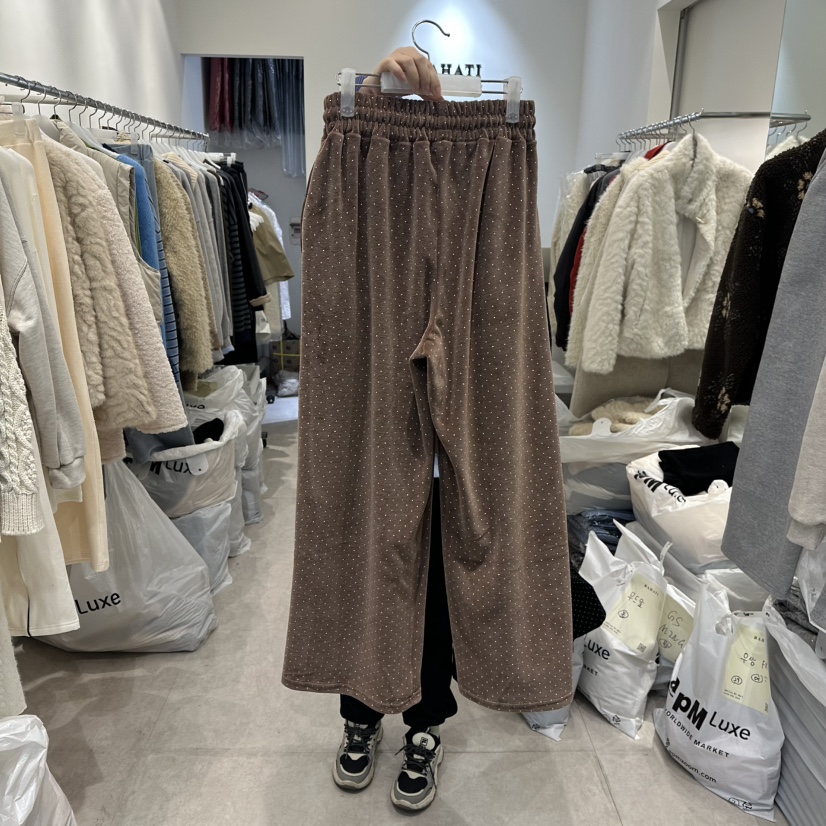 BAHATI東大門㊣代購女士新品25秋冬休閑推薦熱賣休閑褲天鵝絨BAHATI休閑褲