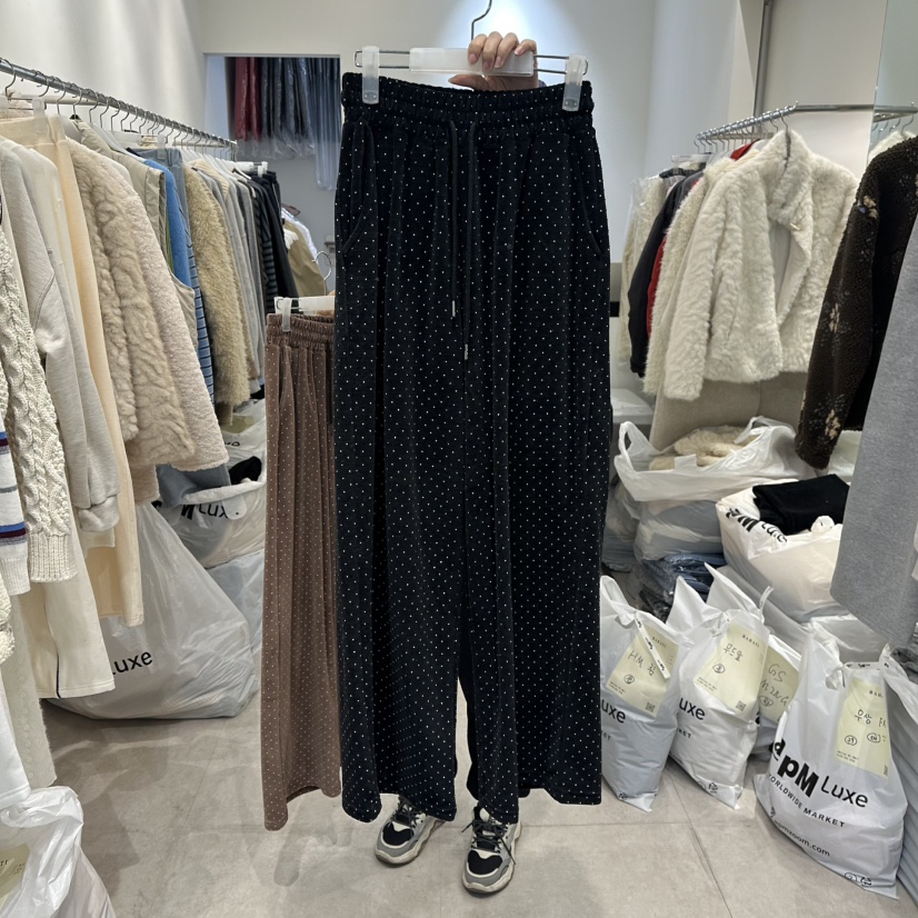 BAHATI東大門㊣代購女士新品25秋冬休閑推薦熱賣休閑褲天鵝絨BAHATI休閑褲圖色2