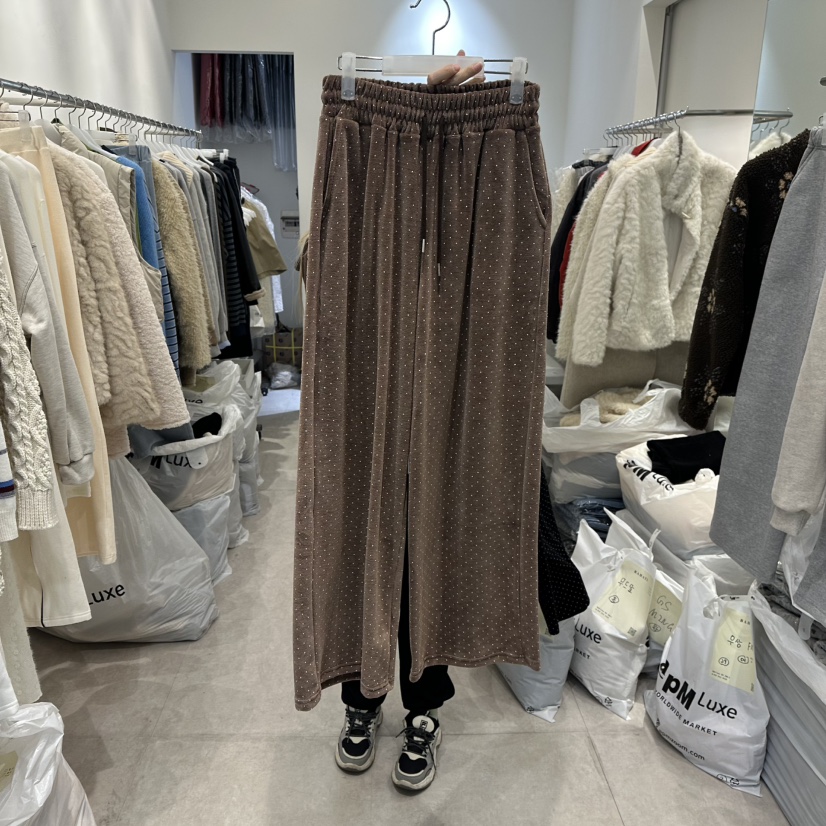 BAHATI東大門㊣代購女士新品25秋冬休閑推薦熱賣休閑褲天鵝絨BAHATI休閑褲圖色3