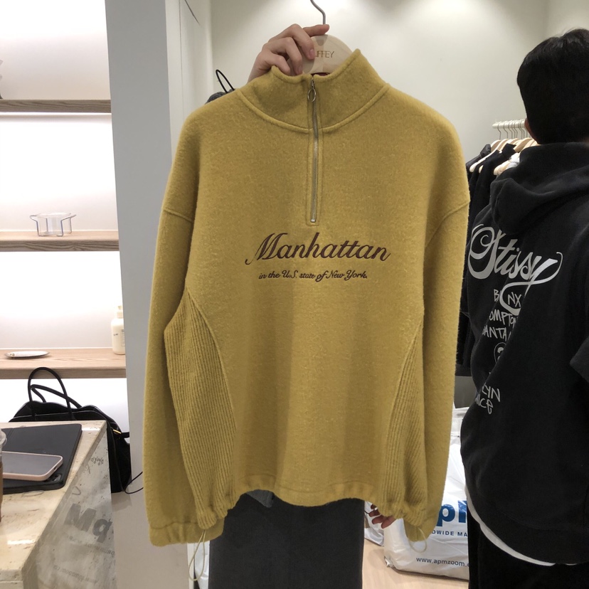 LIFFEY東大門㊣代購女裝新款熱賣25秋冬推薦衛衣羊毛抓絨拉鏈LIFFEY衛衣圖色1