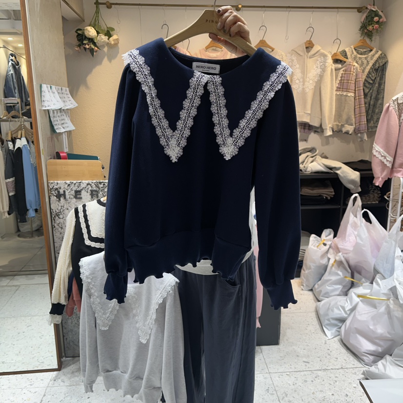 HERO韓國直郵㊣女士新款25秋冬推薦休閑時尚真品人氣長袖T恤HERO長袖T恤圖色2