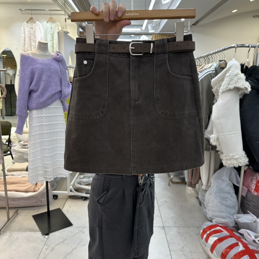 LULULALLA東大門㊣代購女裝新款人氣25秋冬休閑裙褲不含腰帶LULULALLA裙褲圖色1