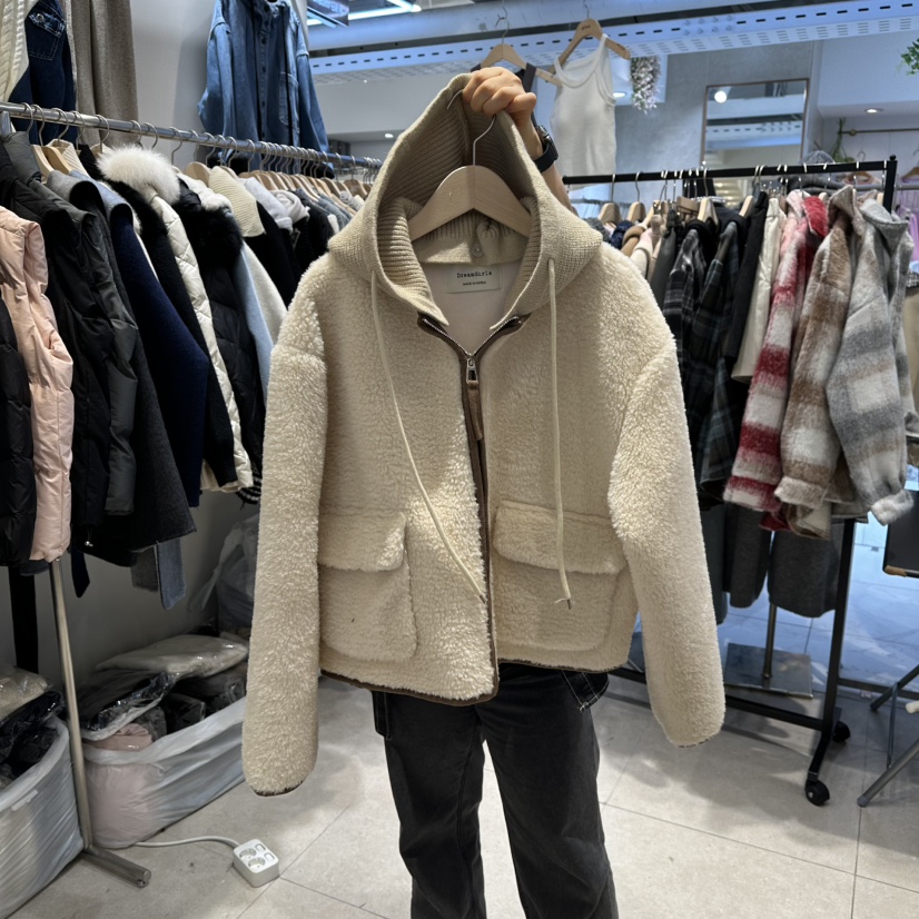 DREAM GIRIS東大門㊣直郵女士新款時尚熱賣休閑夾克抓絨連帽DREAM GIRIS/HOT PLACE_ISSUE夾克圖色1