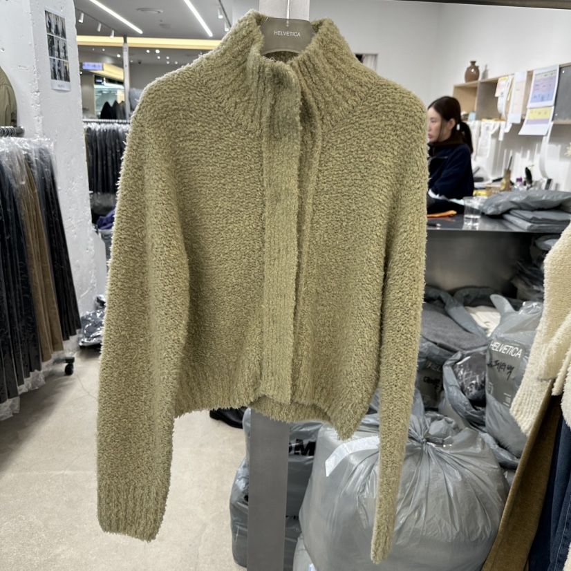 HELVETICA韓國代購㊣女士新款熱賣真品25秋冬針織衫高領開衫HELVETICA針織衫圖色2