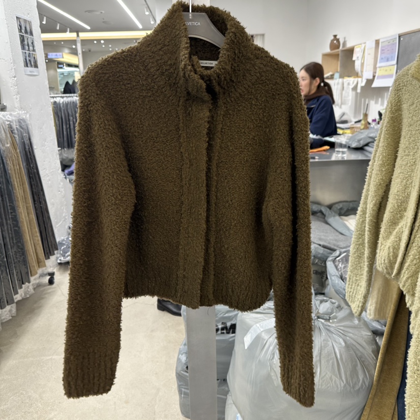 HELVETICA韓國代購㊣女士新款熱賣真品25秋冬針織衫高領開衫HELVETICA針織衫圖色3