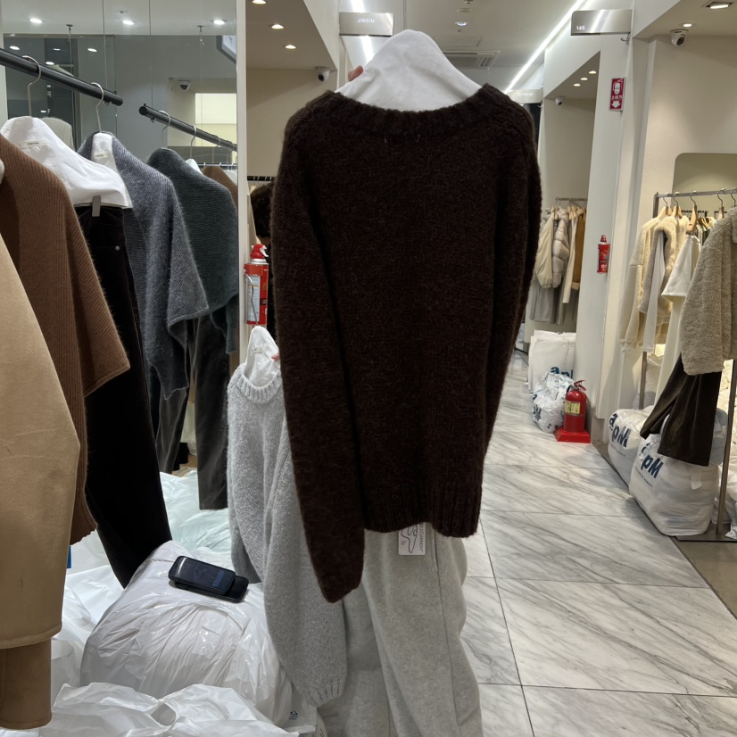 VERVEINE韓國直郵㊣女士新款職業熱賣推薦人氣毛衣羊駝毛寬松VERVEINE毛衣