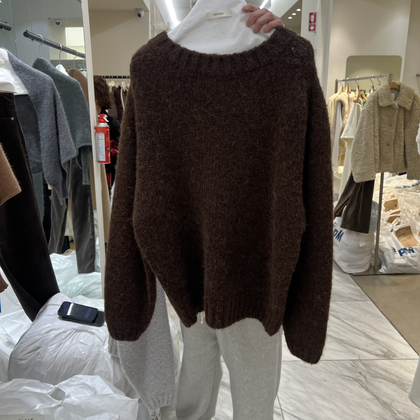 VERVEINE韓國直郵㊣女士新款職業熱賣推薦人氣毛衣羊駝毛寬松VERVEINE毛衣圖色3