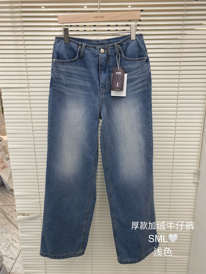AND THE韓國代購㊣女裝新品推薦真品時尚休閑25秋冬牛仔褲AND THE牛仔褲圖色1