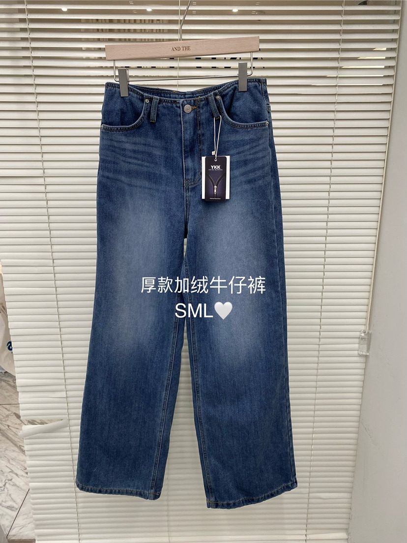 AND THE韓國代購㊣女裝新品推薦真品時尚休閑25秋冬牛仔褲AND THE牛仔褲圖色2