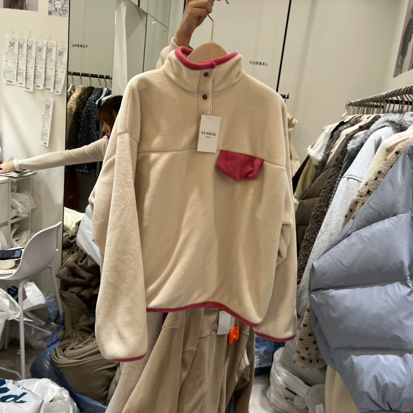 YUNBAL東大門㊣代購女士新品真品25秋冬時尚推薦熱賣衛衣抓絨YUNBAL衛衣圖色4
