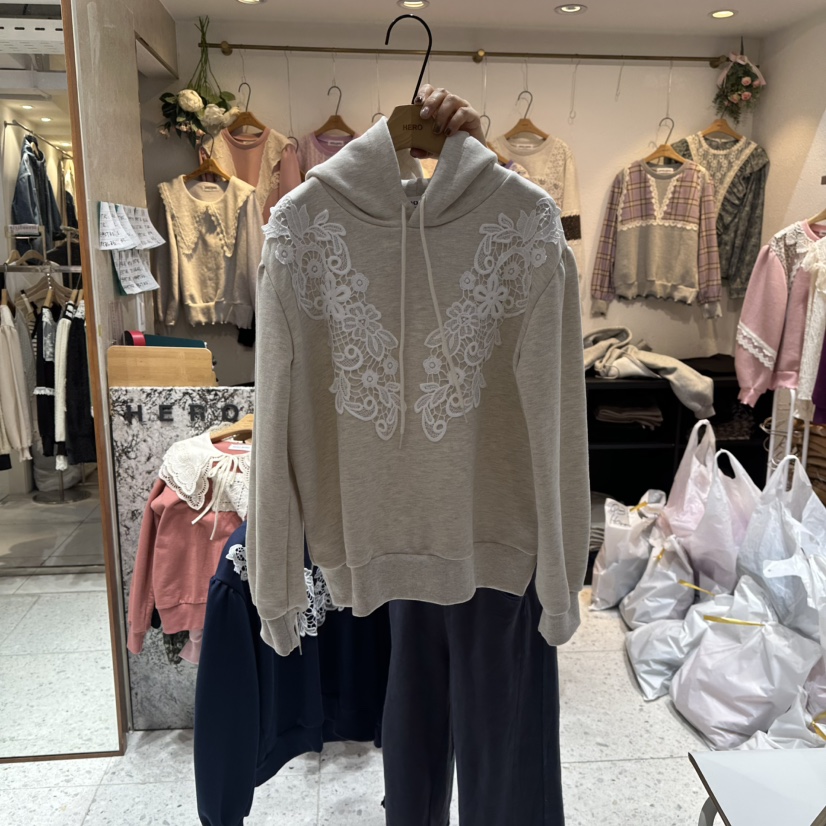 HERO東大門㊣實拍女裝新款25秋冬時尚休閑職業真品長袖T恤連帽HERO長袖T恤圖色1