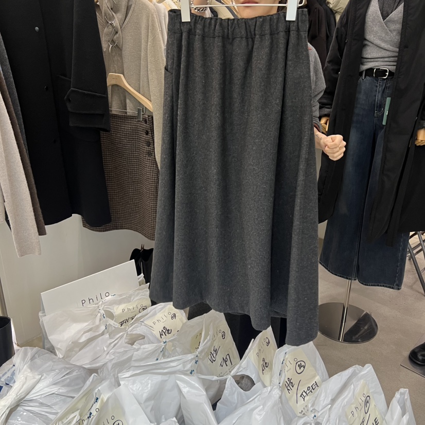 PHILO東大門㊣代購女士新品25秋冬真品半身裙中短裙不含腰帶PHILO半身裙/中短裙
