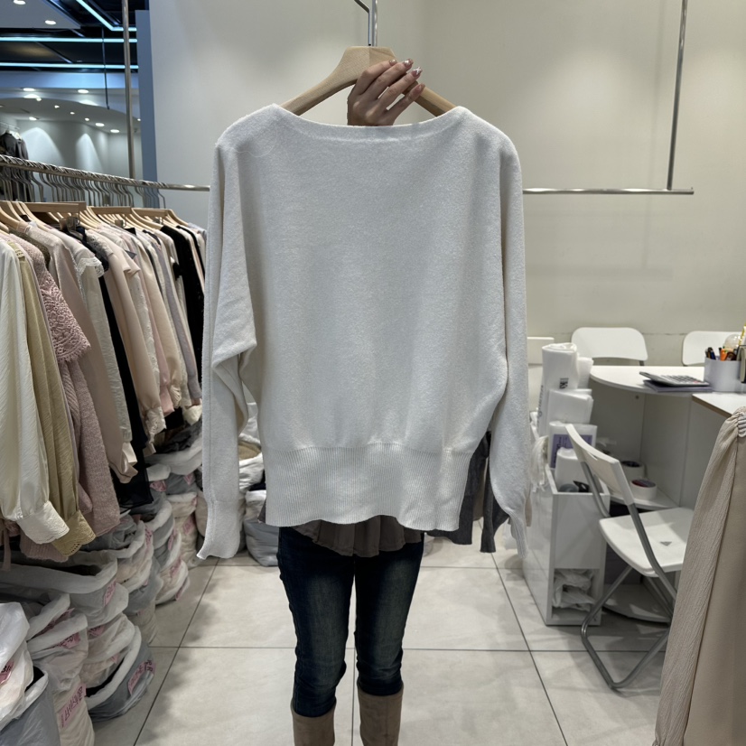 BLUE RIBBON韓國直郵㊣女士新品人氣職業熱賣針織衫奶油色BLUE RIBBON針織衫