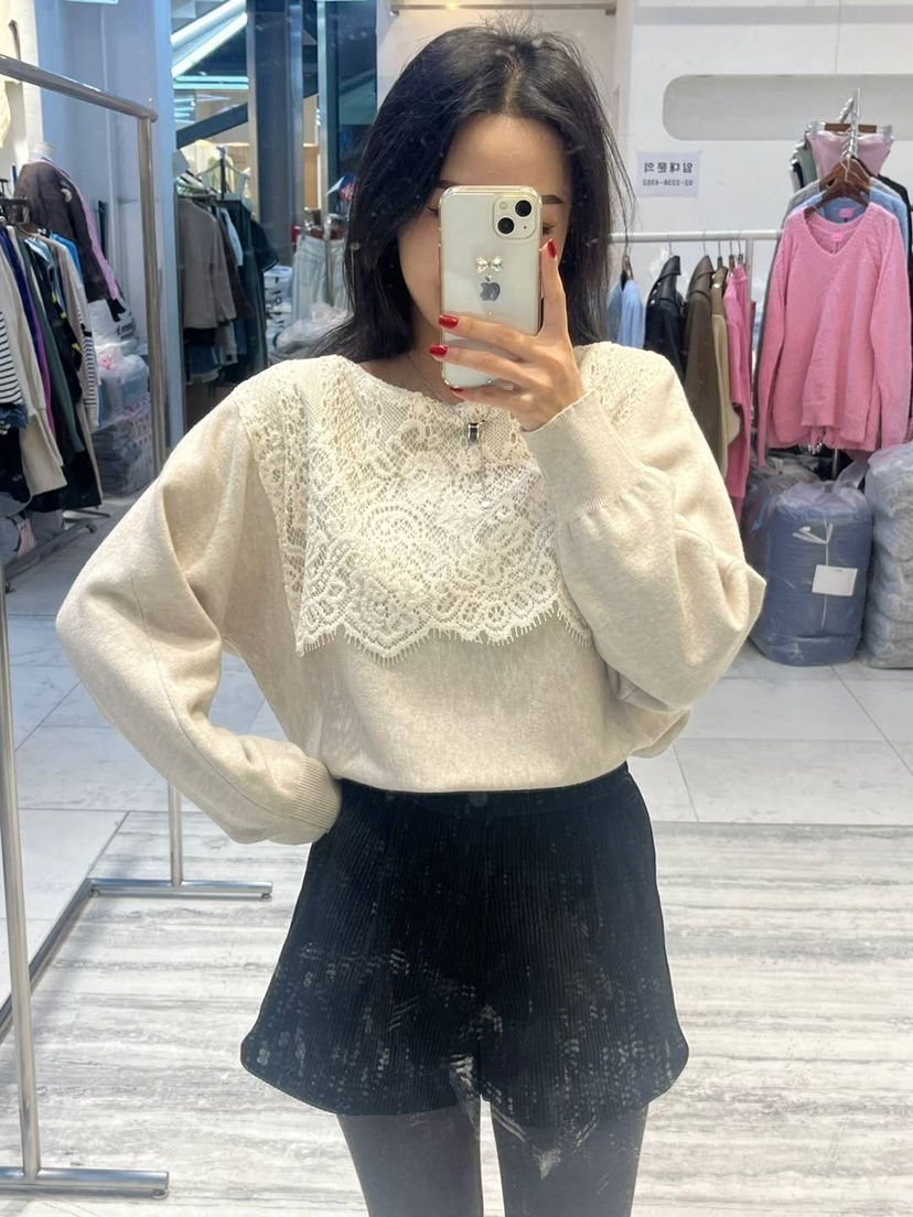 BLUE RIBBON韓國直郵㊣女士新品人氣職業熱賣針織衫奶油色BLUE RIBBON針織衫