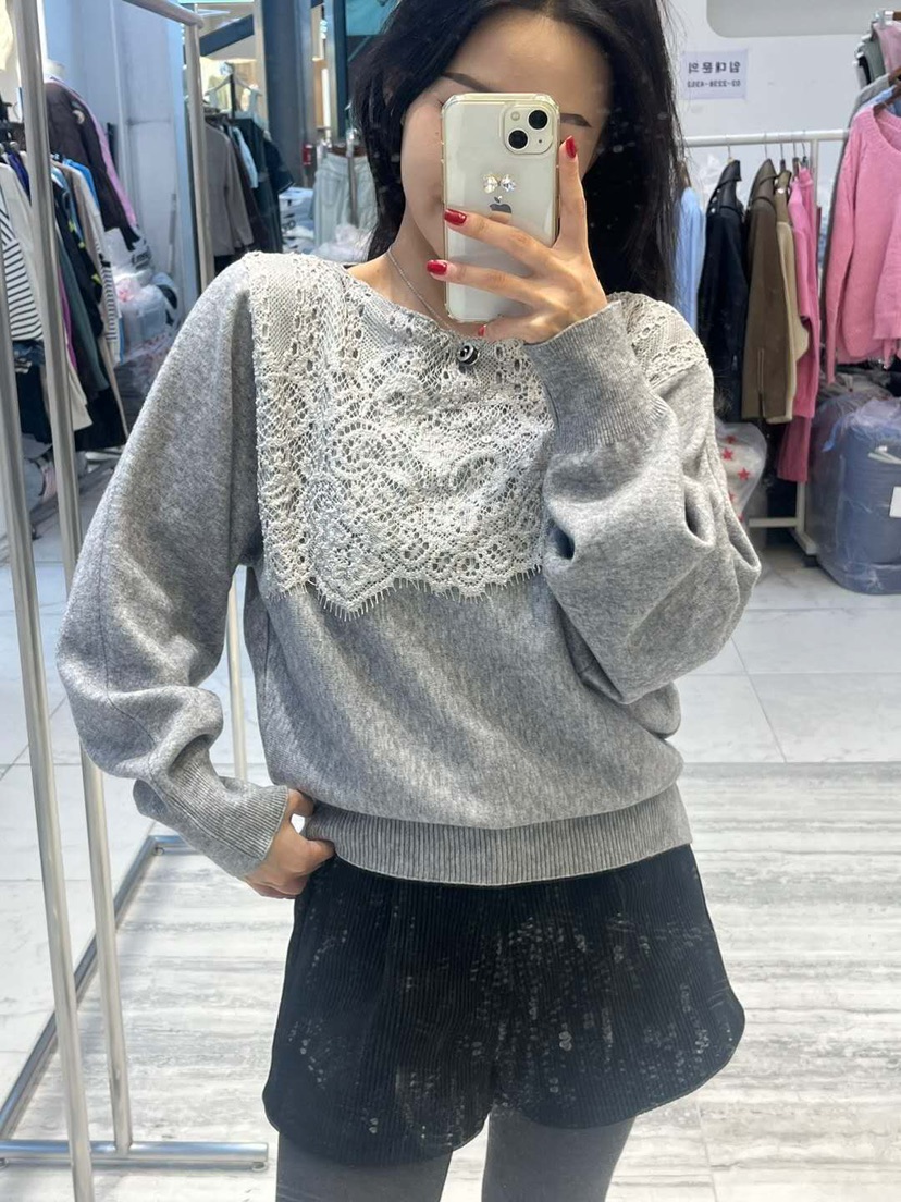 BLUE RIBBON韓國直郵㊣女士新品人氣職業熱賣針織衫奶油色BLUE RIBBON針織衫