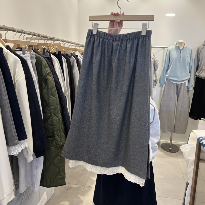 TAN&amp;COMO東大門㊣直郵女裝新款休閑人氣真品25秋冬長裙羊毛tan-COMO長裙