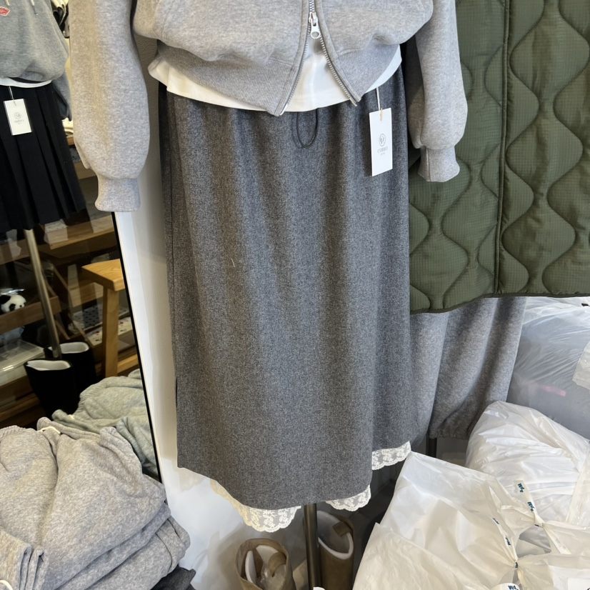 TAN&amp;COMO東大門㊣直郵女裝新款休閑人氣真品25秋冬長裙羊毛tan-COMO長裙