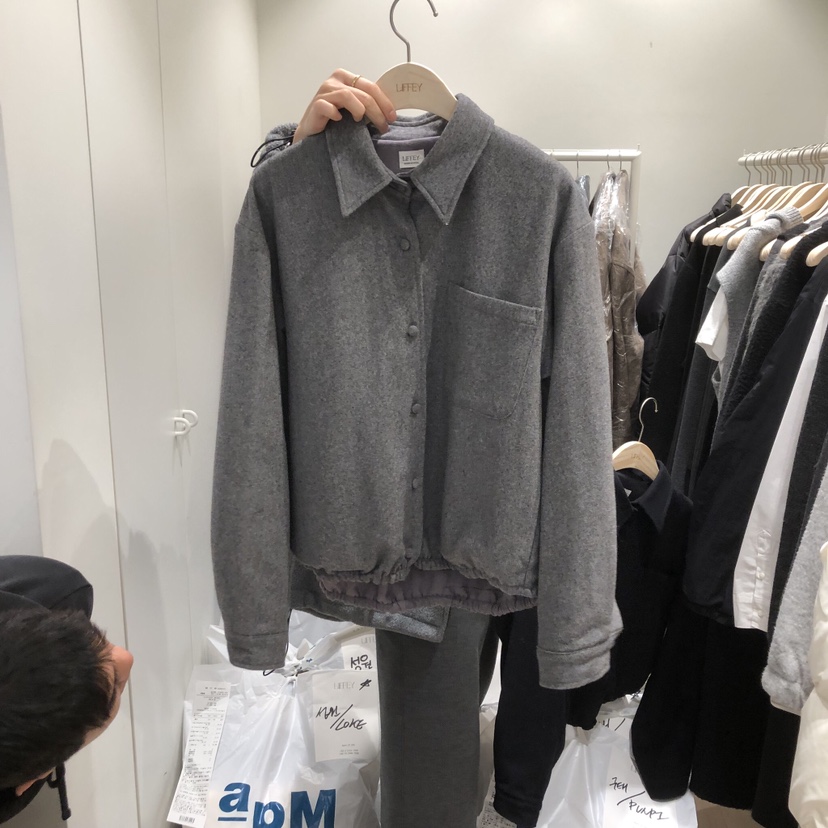 LIFFEY東大門㊣代購女裝新品時尚25秋冬真品職業休閑夾克羊毛LIFFEY夾克圖色2