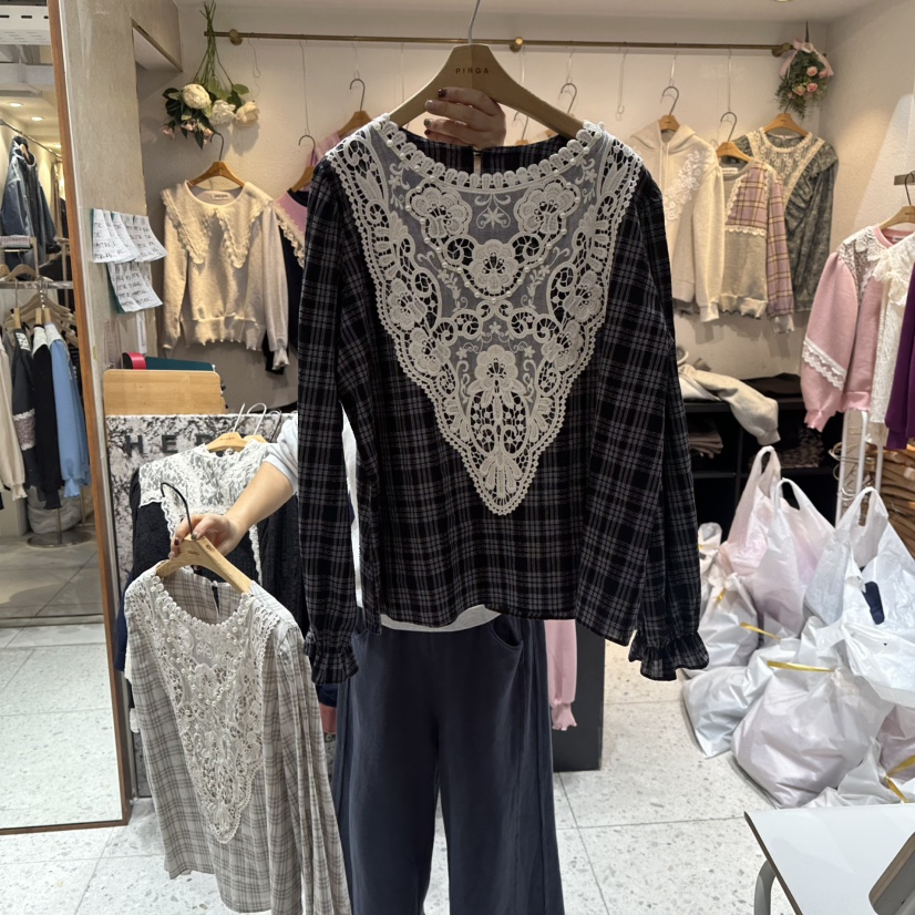 HERO東大門㊣實拍女士新款職業時尚推薦休閑人氣襯衫蕾絲衫HERO襯衫/蕾絲衫圖色2