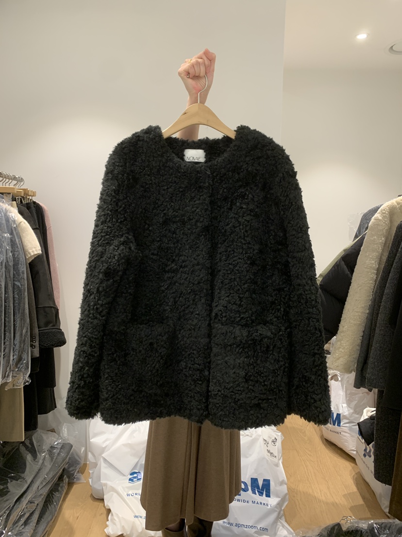 OUR-A東大門㊣代購女裝新品熱賣真品職業人氣短款大衣羊毛OUR/NOVAE短款大衣圖色1