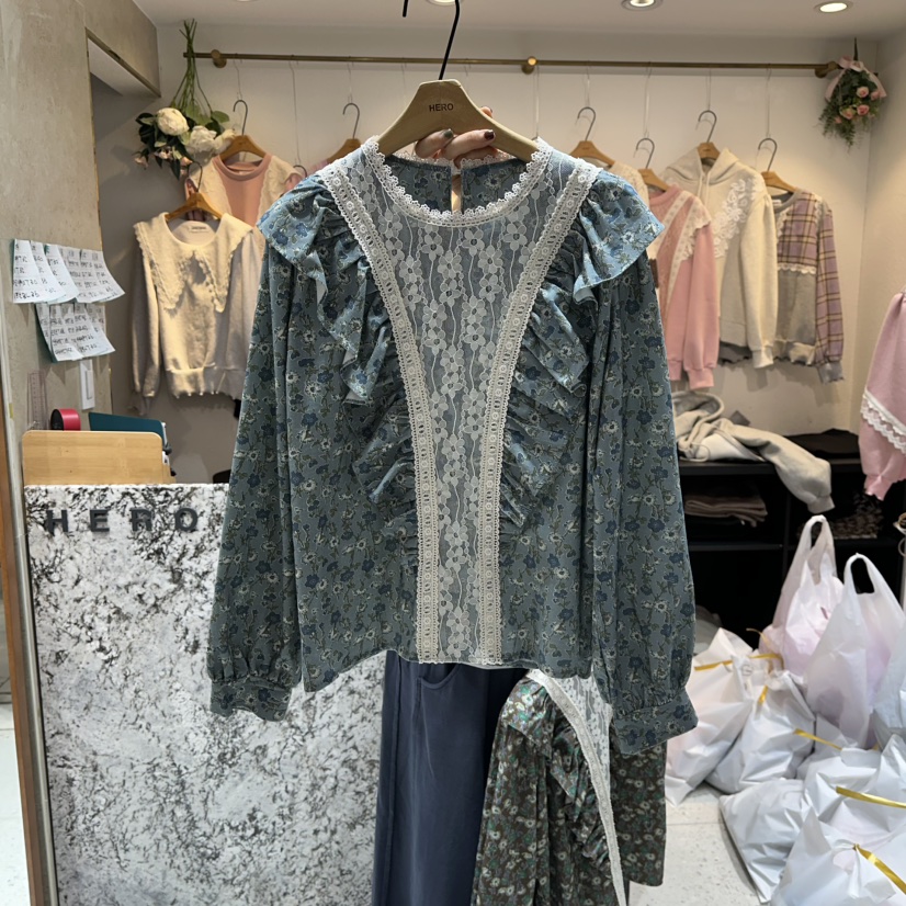 HERO東大門㊣實拍女士新款人氣休閑時尚熱賣25秋冬襯衫蕾絲衫HERO襯衫/蕾絲衫圖色1