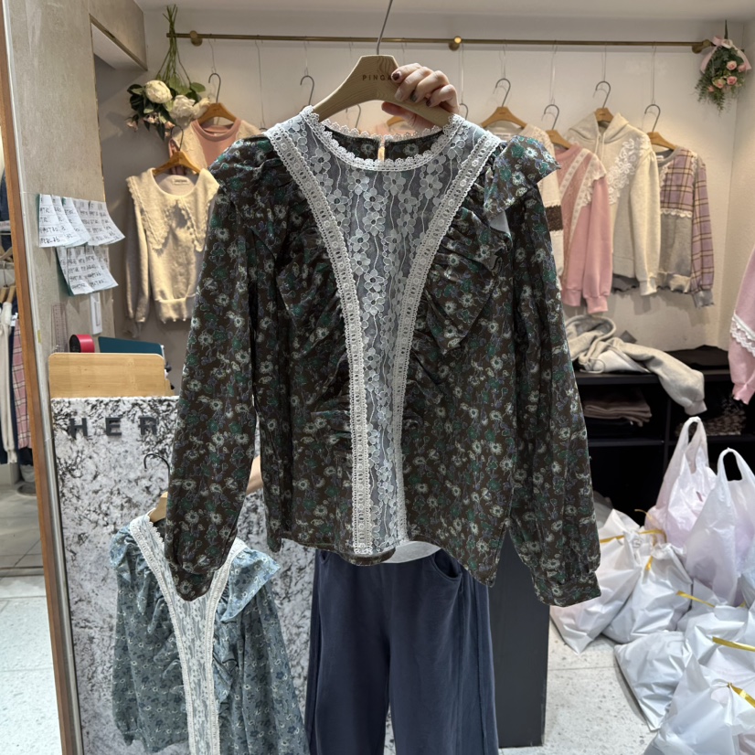 HERO東大門㊣實拍女士新款人氣休閑時尚熱賣25秋冬襯衫蕾絲衫HERO襯衫/蕾絲衫圖色2