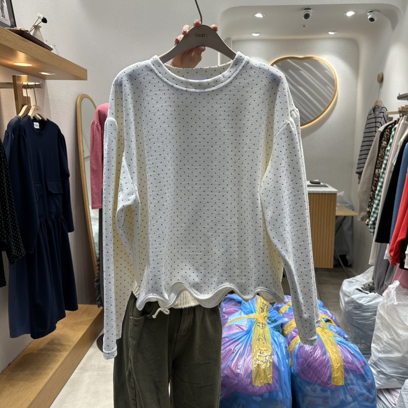 NEAR東大門㊣實拍女裝新款人氣職業熱賣25秋冬長袖T恤天鵝絨NEAR長袖T恤圖色1