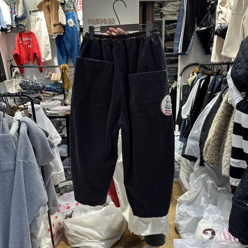 YESFREE東大門㊣直郵女士新款熱賣休閑推薦休閑褲燈芯絨加絨YESFREE休閑褲