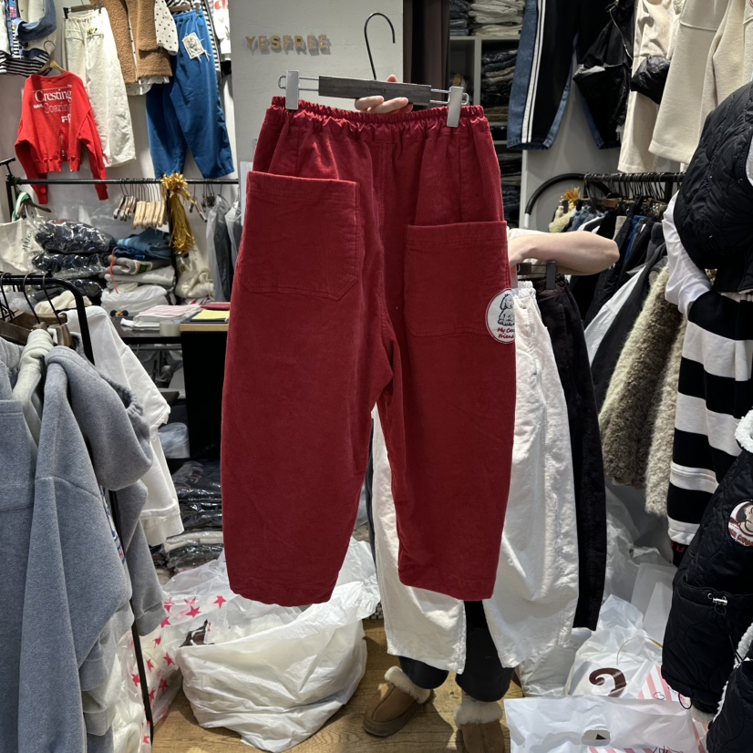 YESFREE東大門㊣直郵女士新款熱賣休閑推薦休閑褲燈芯絨加絨YESFREE休閑褲