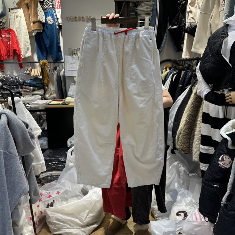 YESFREE東大門㊣直郵女士新款熱賣休閑推薦休閑褲燈芯絨加絨YESFREE休閑褲圖色1