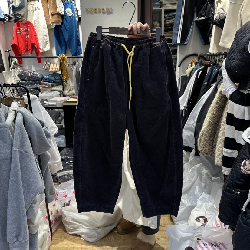 YESFREE東大門㊣直郵女士新款熱賣休閑推薦休閑褲燈芯絨加絨YESFREE休閑褲圖色3