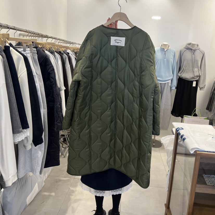 TAN&amp;COMO韓國代購㊣女裝新品職業真品時尚長款棉服含圍巾tan-COMO長款棉服