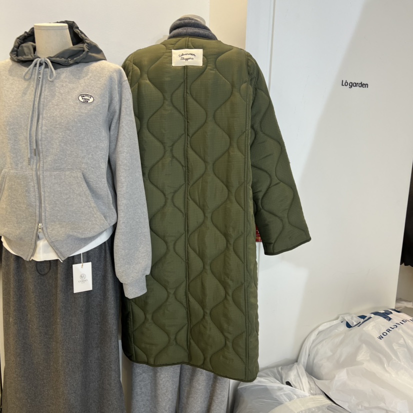 TAN&amp;COMO韓國代購㊣女裝新品職業真品時尚長款棉服含圍巾tan-COMO長款棉服