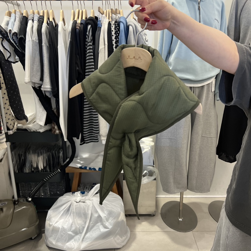 TAN&amp;COMO韓國代購㊣女裝新品職業真品時尚長款棉服含圍巾tan-COMO長款棉服