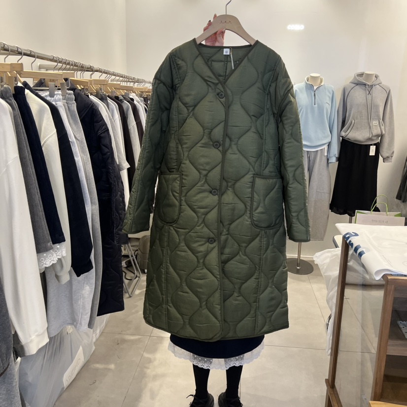 TAN&amp;COMO韓國代購㊣女裝新品職業真品時尚長款棉服含圍巾tan-COMO長款棉服圖色1