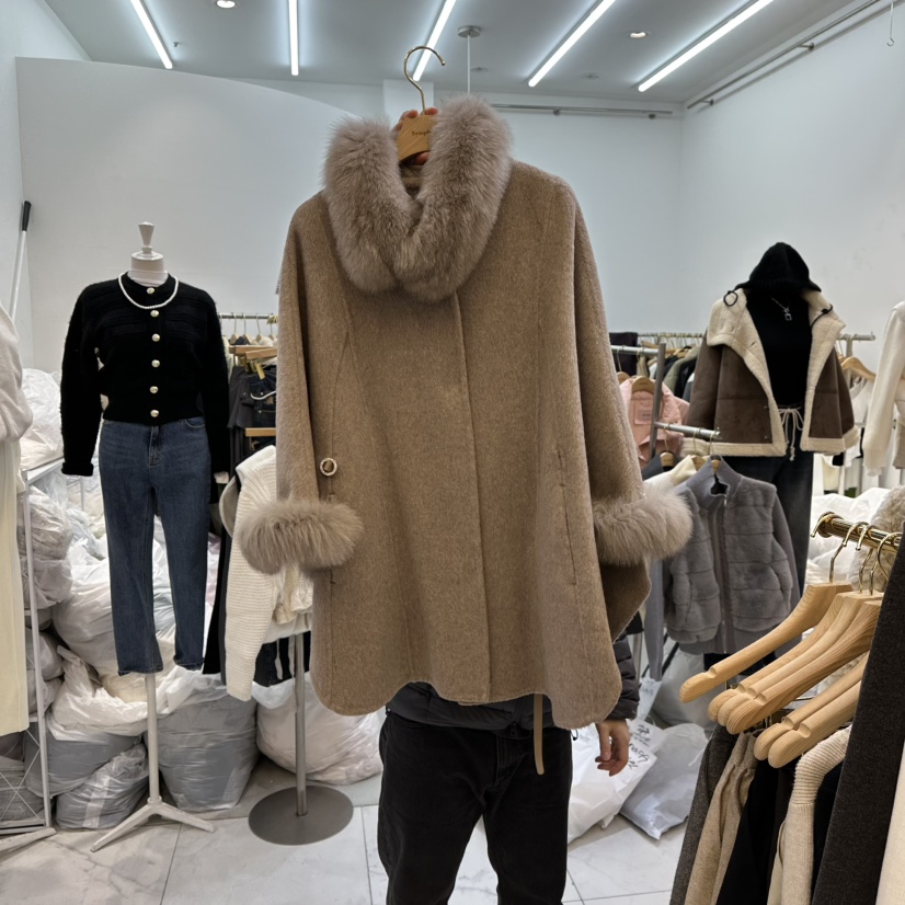 SYMPHONY東大門㊣直郵女士新品真品人氣25秋冬短款大衣浣熊SYMPHONY短款大衣圖色2