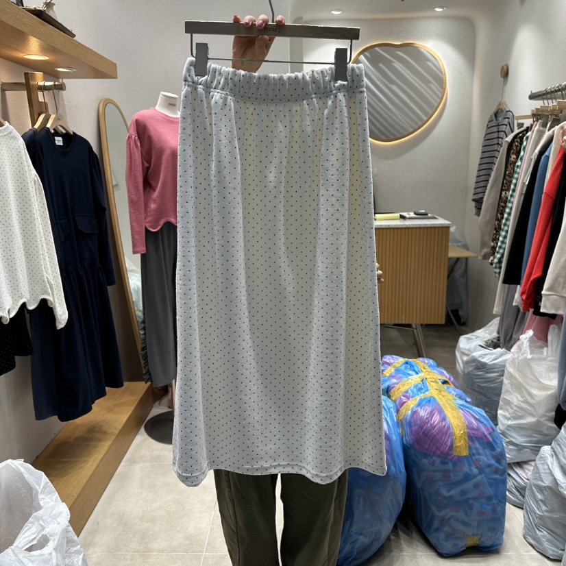 NEAR東大門㊣直郵女裝新品熱賣推薦真品職業長裙天鵝絨圓點裙NEAR長裙圖色1