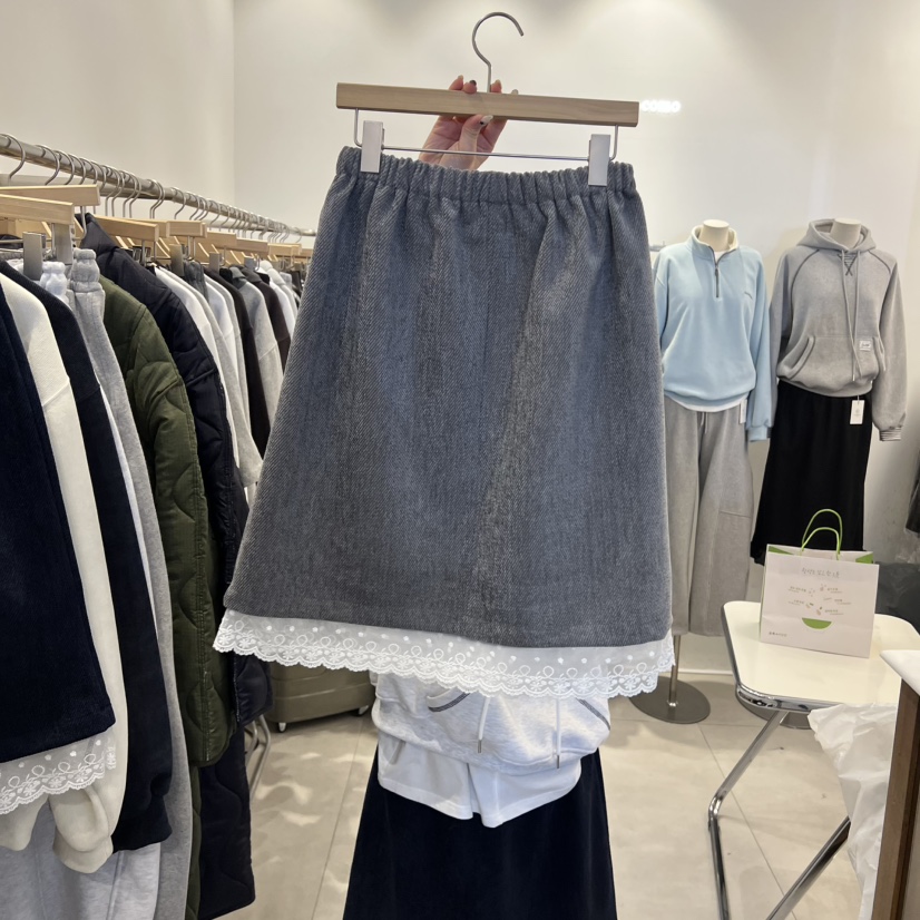 TAN&amp;COMO韓國代購㊣女士新款人氣休閑職業半身裙中短裙tan-COMO半身裙/中短裙