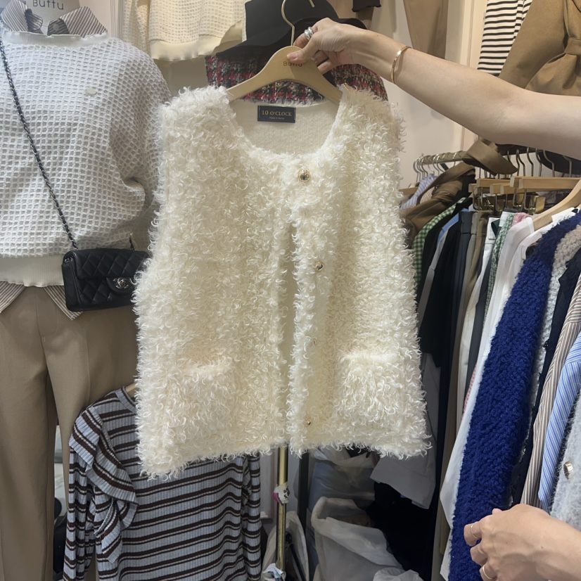 BUTTU韓國直郵㊣女裝新品25秋冬人氣真品職業馬甲不含內搭羊毛10 O CLOCK/Buttu馬甲圖色1