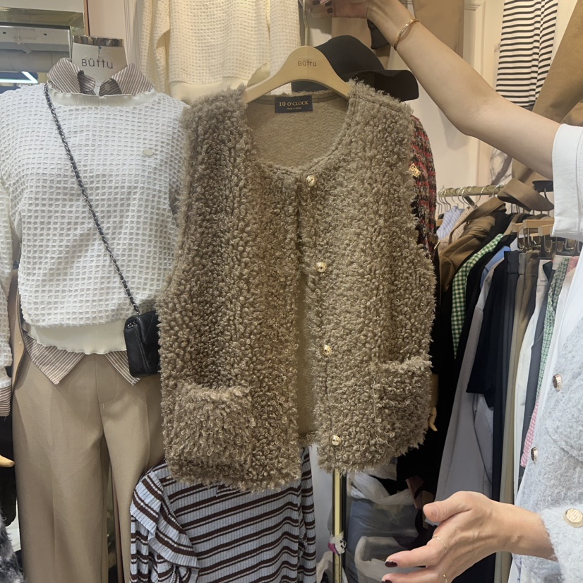 BUTTU韓國直郵㊣女裝新品25秋冬人氣真品職業馬甲不含內搭羊毛10 O CLOCK/Buttu馬甲圖色2